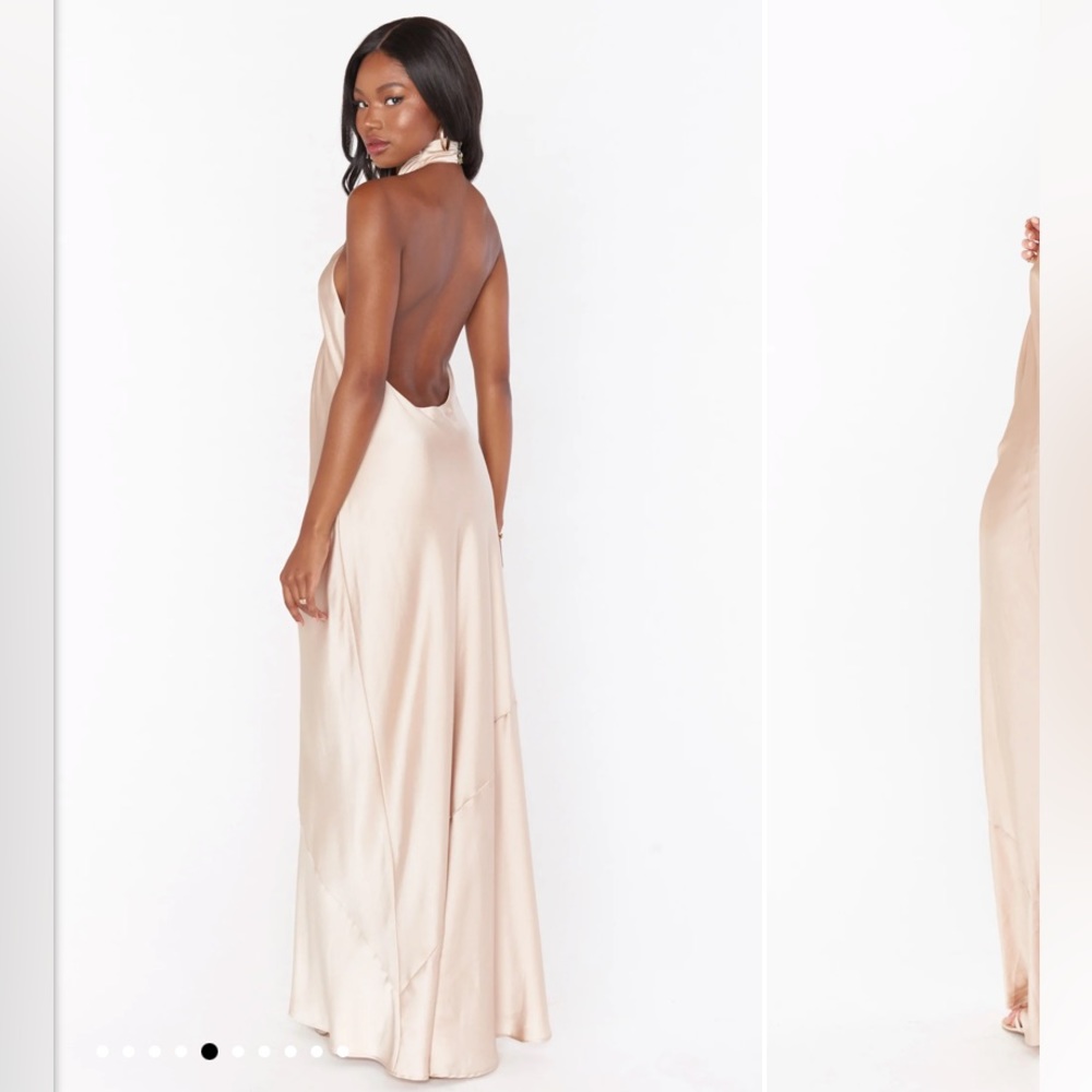 Champagne Luxe Satin Show Me Your Mumu Bridesmaids Dress - Picture 3 of 6